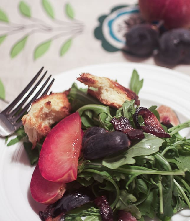 Fig and Pluot Salad from The Girl In The Little Red Kitchen
