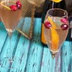 Cranberry Orange Champagne Cocktail | The Girl In The Little Red Kitchen