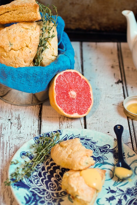 Grapefruit Thyme Scones | The Girl In The Little Red Kitchen