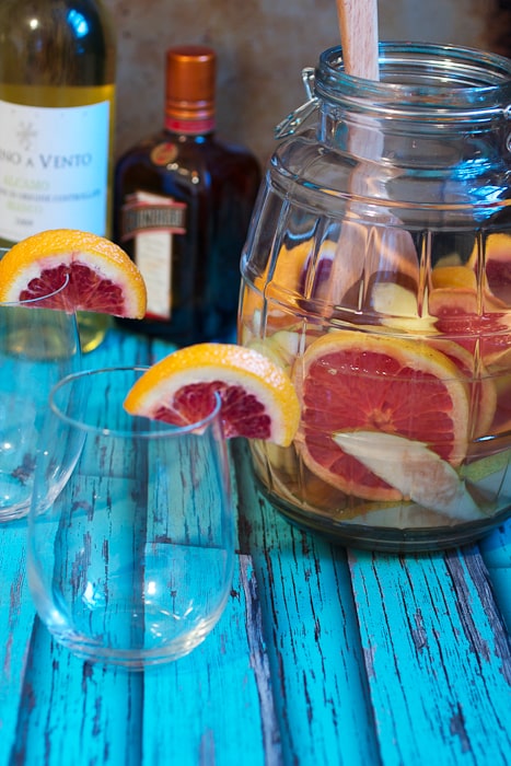 Winter Fruit White Wine Sangria from The Girl In The Little Red Kitchen