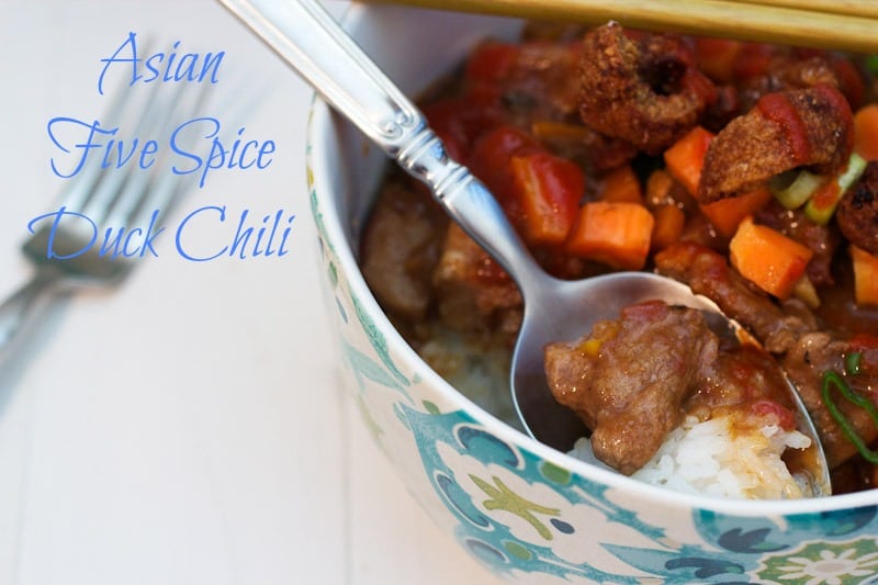 Asian Five Spice Duck Chili from The Girl In The Little Red Kitchen