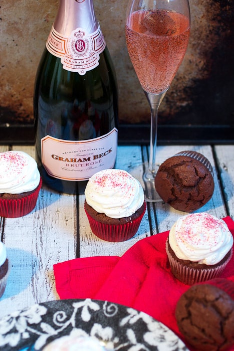 Chocolate Champagne Cupcakes from The Girl In The Little Red Kitchen