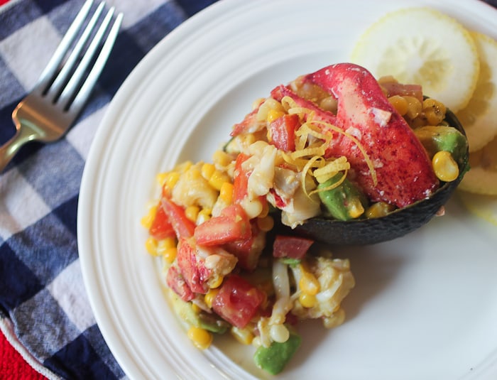 Lobster Salad with Avocado, Corn and Tomatoes