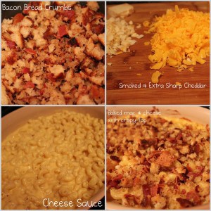 smoked cheddar mac & cheese, with bacon bread crumbs