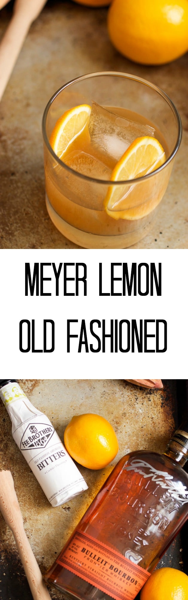 Meyer Lemon Old Fashioned | girlinthelittleredkitchen.com