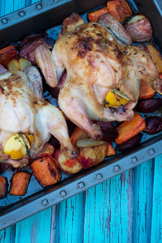 Meyer Lemon Roasted Petit Poulet from The Girl In The Little Red Kitchen