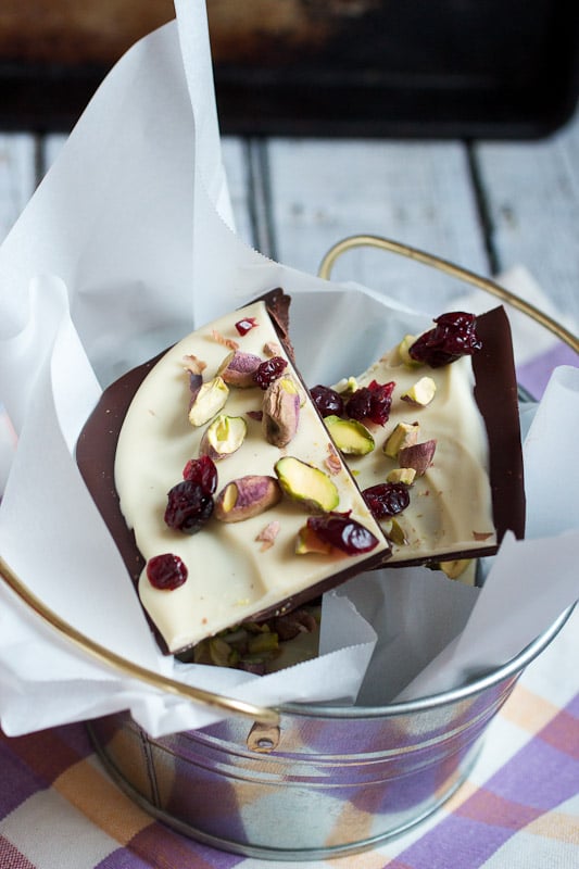 Pistachio and Cranberry Bark from The Girl In The Little Red Kitchen