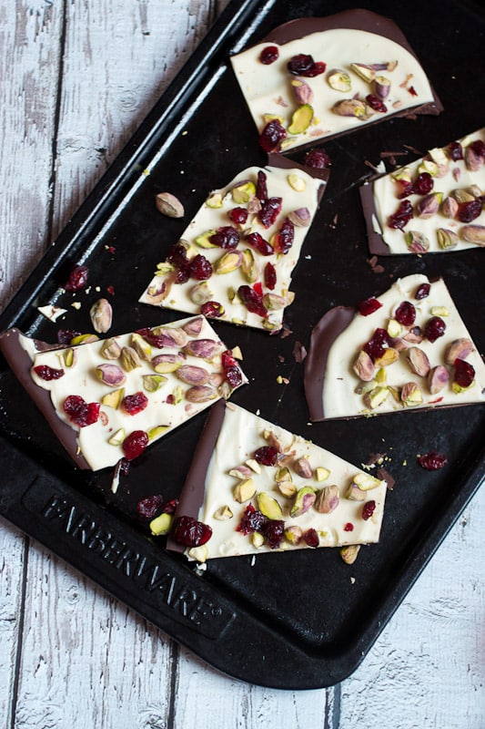 Pistachio and Cranberry Bark from The Girl In The Little Red Kitchen