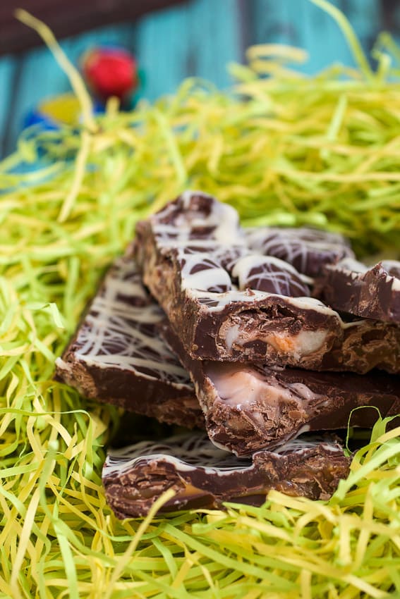 Cadbury Egg Bark from The Girl In The Little Red Kitchen