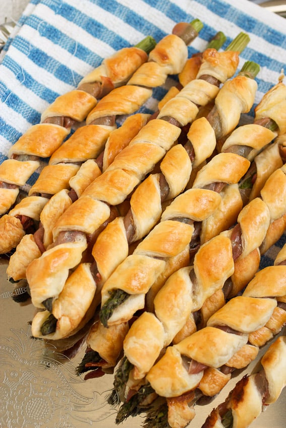 Puff Pastry and Prosciutto Wrapped Asparagus from The Girl In The Little Red Kitchen