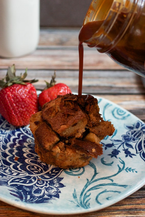Individual Bourbon Bacon Bread Pudding from The Girl In The Little Red Kitchen