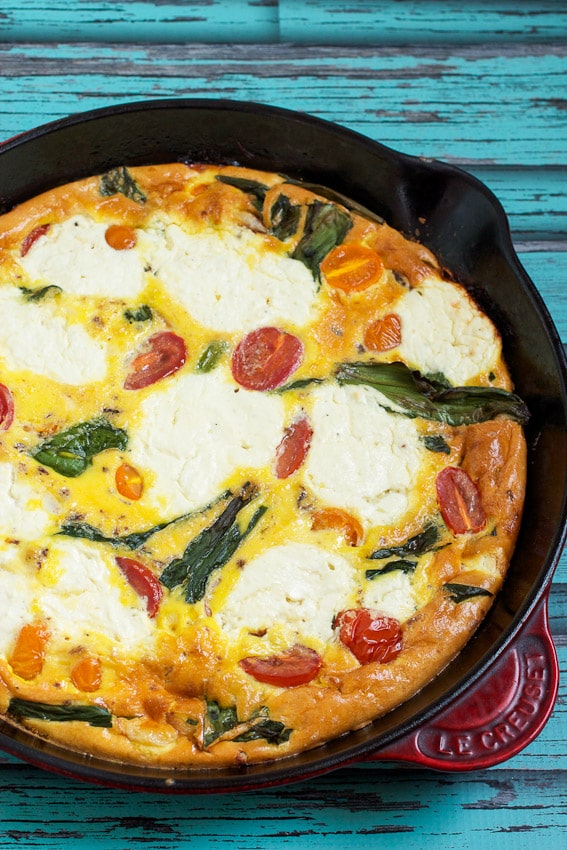 Ricotta, Tomato and Ramp Frittata from The Girl In The Little Red Kitchen
