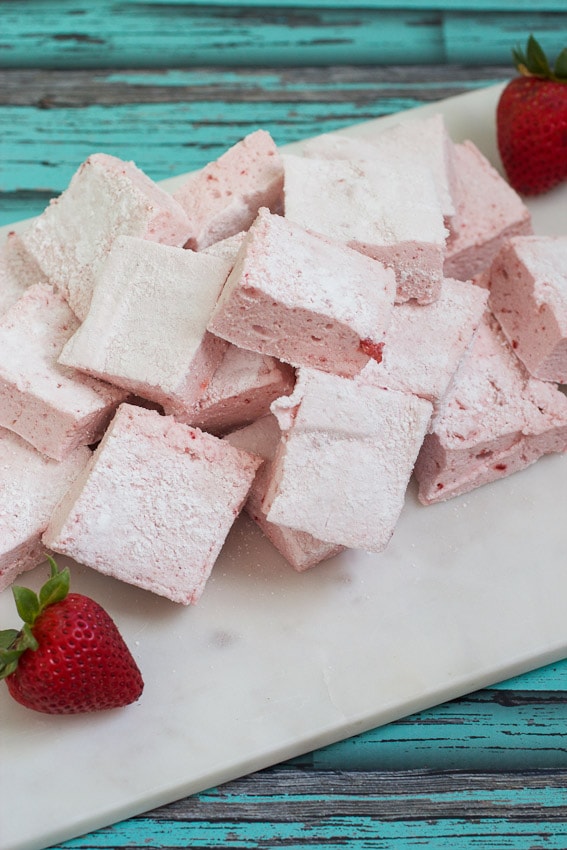 Strawberry Marshmallow S'mores from The Girl In The Little Red Kitchen