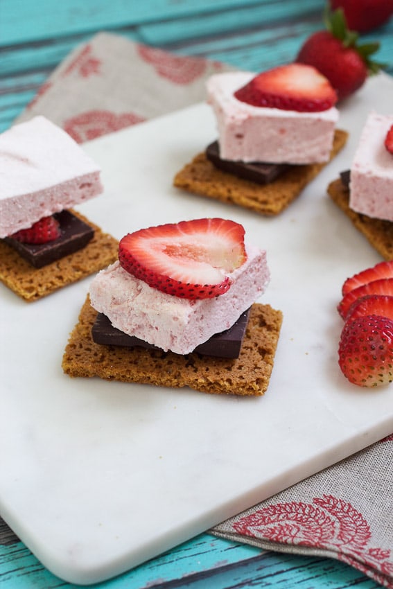 Strawberry Marshmallow S'mores #FWCon #SundaySupper from The Girl In The Little Red Kitchen