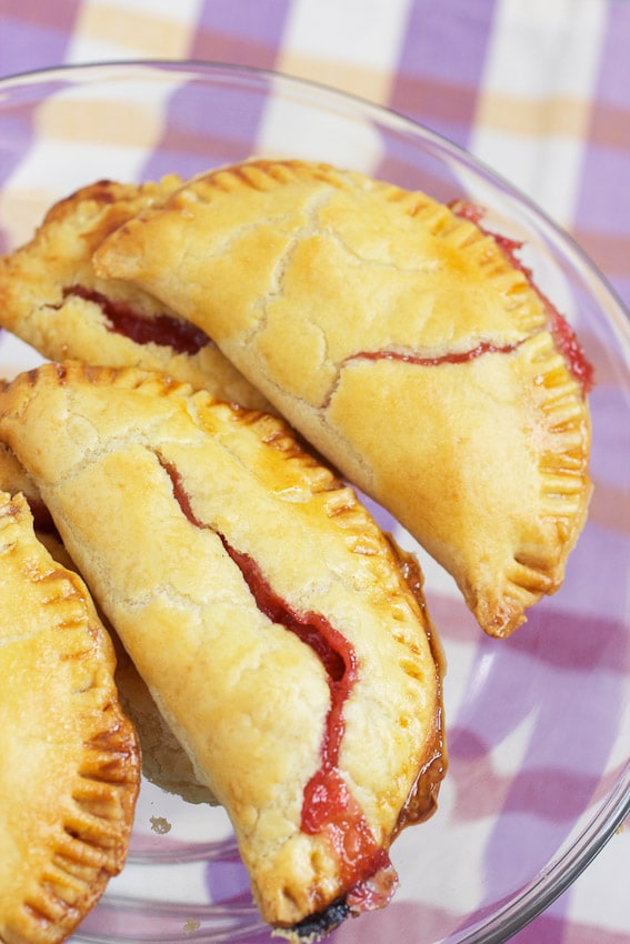 Strawberry Rhubarb Hand Pie from The Girl In The Little Red Kitchen