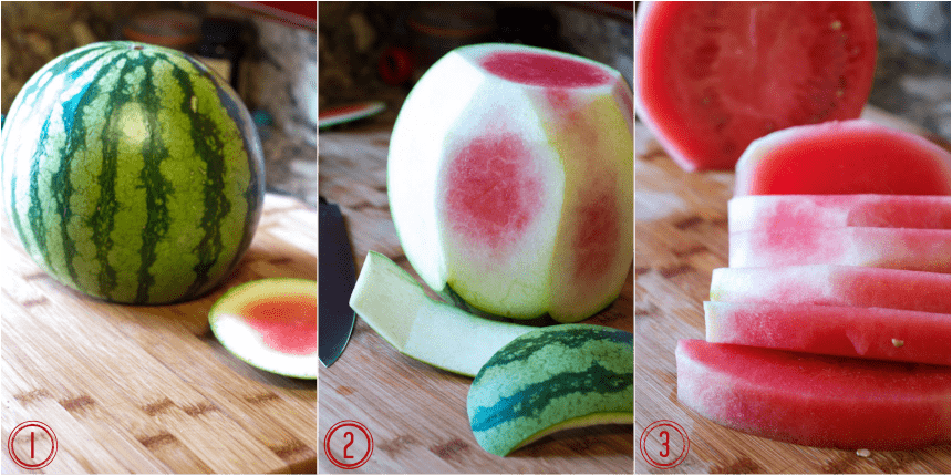 How to carve a watermelon from The Girl In The Little Red Kitchen