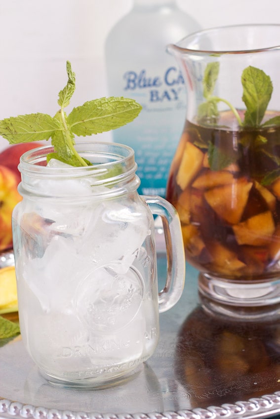 Spiked Peach Mint Ice Tea from The Girl In The Little Red Kitchen