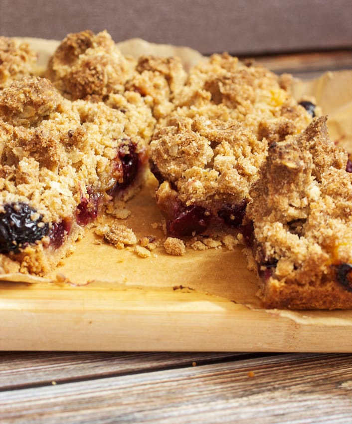 Cherry Pie Crumb Bars from The Girl In The Little Red KItchen