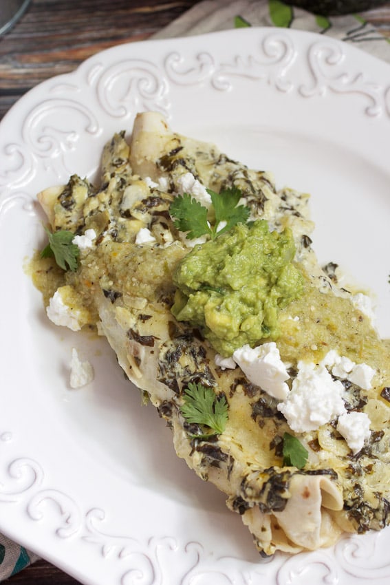 Chicken Spinach and Artichoke Enchiladas from The Girl In The Little Red Kitchen
