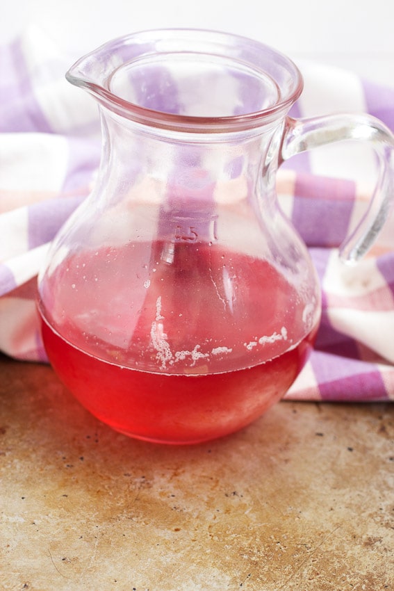 Homemade Rhubarb Syrup from The Girl In The Little Red Kitchen