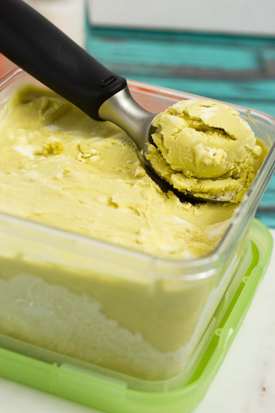 Avocado Goat Cheese Ice Cream #IceCreamforOXO from The Girl In The Little Red Kitchen