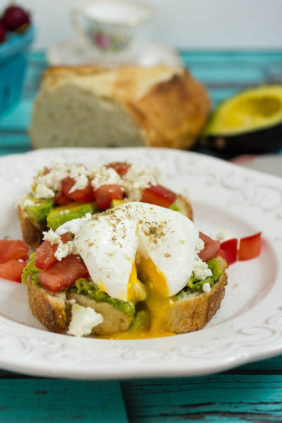 Avocado Tomato and Feta Toast from The Girl In The Little Red Kitchen