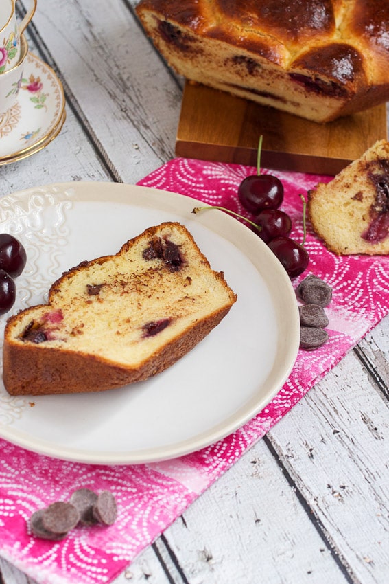 Chocolate Cherry Brioche from The Girl In The Little Red Kitchen