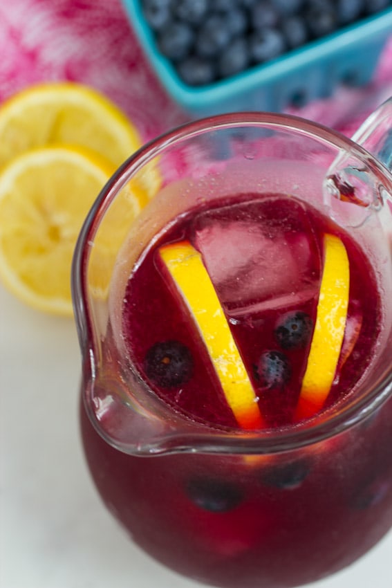 Blueberry Hibiscus Lemonade from The Girl In The Little Red Kitchen