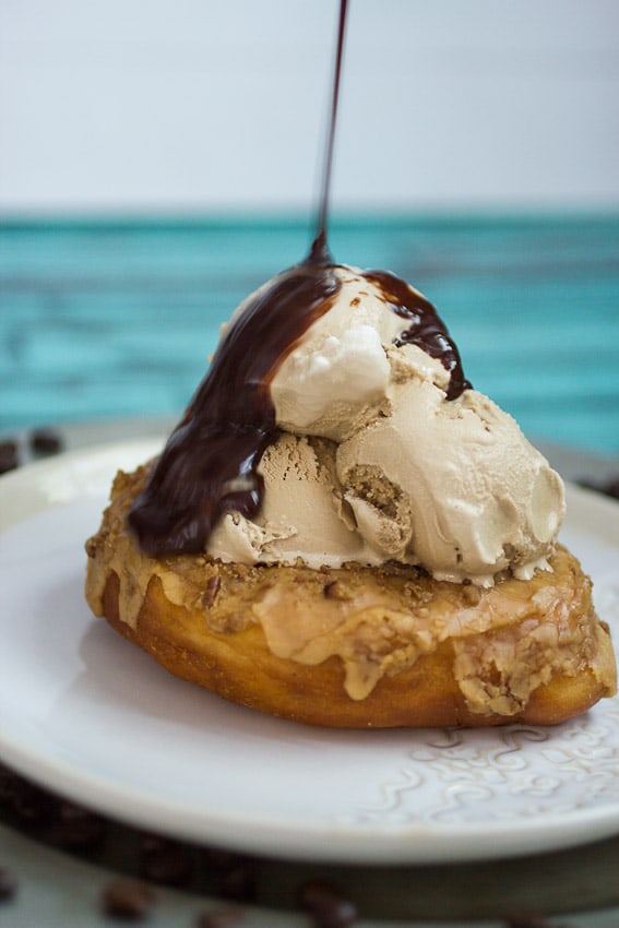 Coffee and Donuts Ice Cream Sundae from The Girl In The Little Red Kitchen