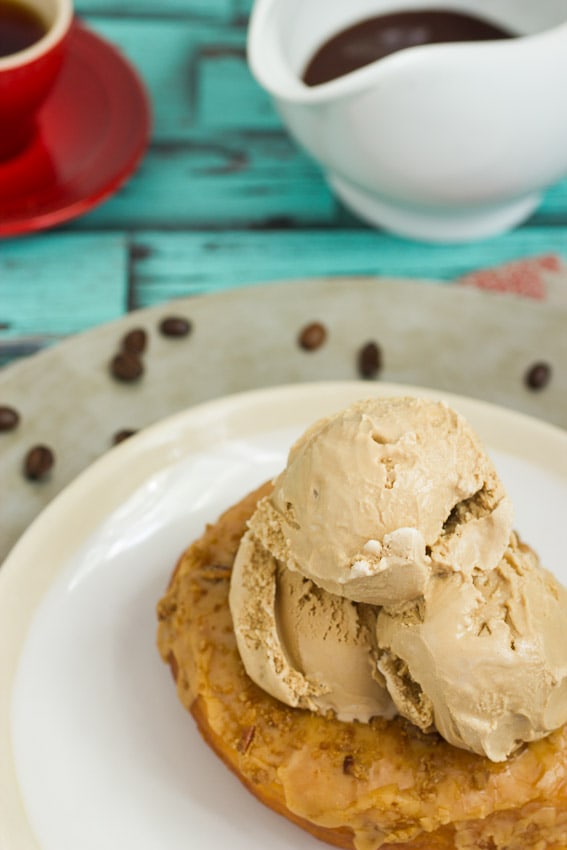 Coffee and Donuts Ice Cream Sundae from The Girl In The Little Red KItchen