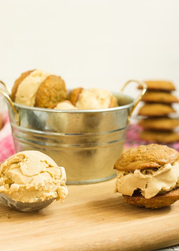 Maple Bacon Bourbon Brown Sugar Ice Cream Sandwiches from The Girl In The Little Red Kitchen