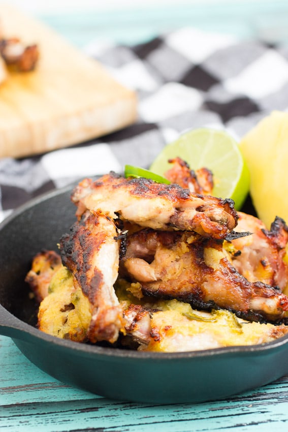 Pineapple Chile Lime Chicken Wings from The Girl In The Little Red Kitchen