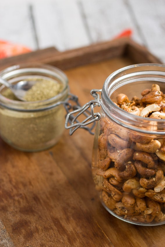 Za'atar Roasted Cashews #10DaysofTailgate from The Girl In The Little Red Kitchen