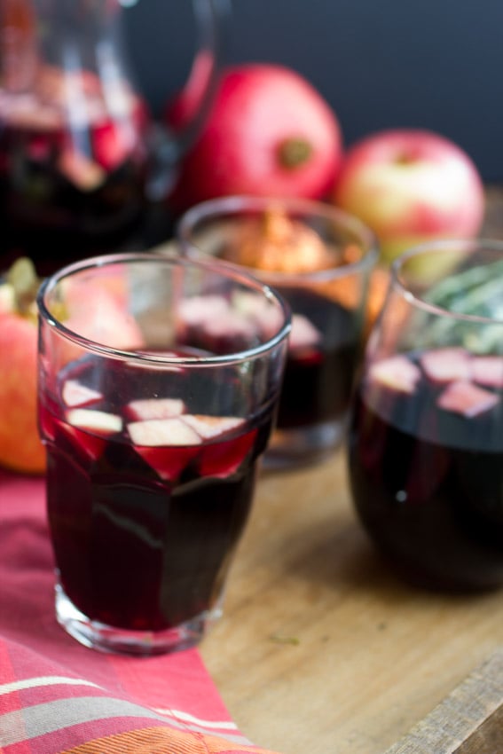 Apple Pomegranate Sangria- The Girl In the Little Red Kitchen