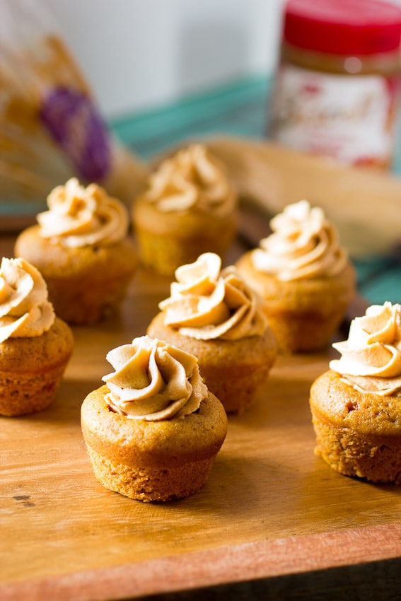 Pumpkin Cookie Cups with Biscoff Buttercream #CookieWeek - The Girl In The Little Red Kitchen
