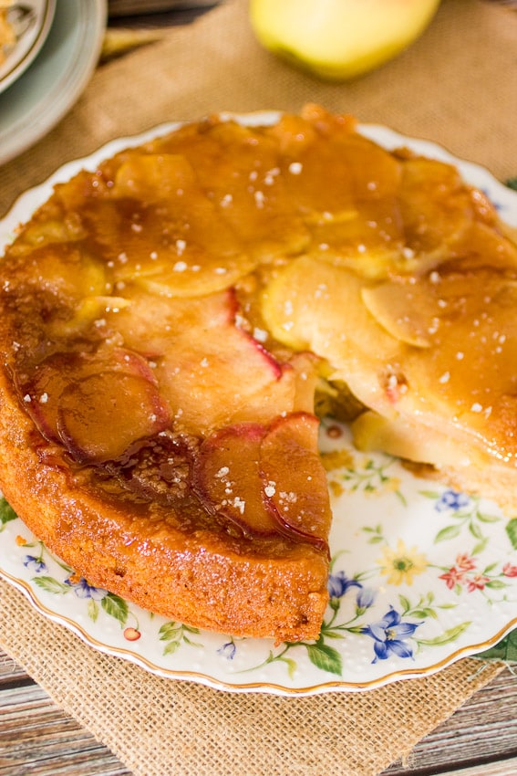 Caramel Apple Upside Down Cake from The Girl In The Little Red Kitchen 