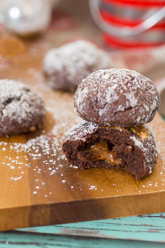 Dulche de Leche Stuffed Chocolate Cookies- The Girl In The Little Red Kitchen