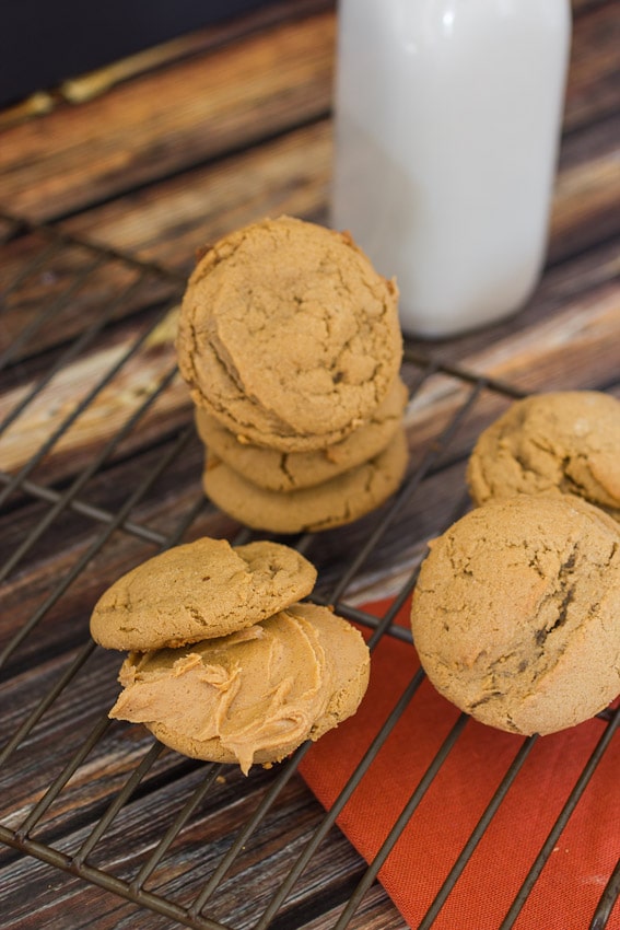 Maple Peanut Butter Sandwich Cookies #CookieWeek from The Girl In The Little Red Kitchen
