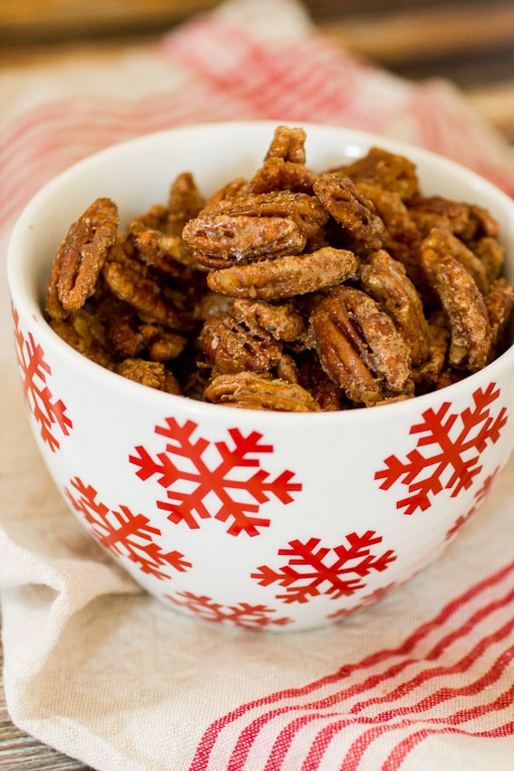 Vanilla Cardamom Candied Pecans | The Girl In The Little Red Kitchen