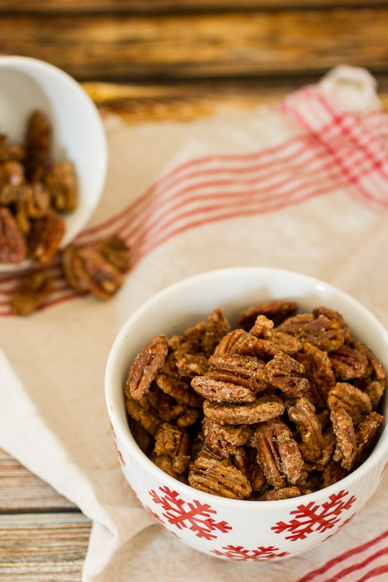 Vanilla Cardamom Candied Pecans from The Girl In The Little Red Kitchen