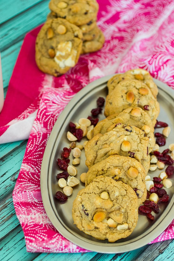 White Chocolate Cranberry Macadamia Nut Cookie | The Girl In The Little Red Kitchen