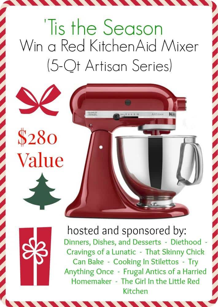 Red KitchenAid Mixer Happy Holiday Giveaway