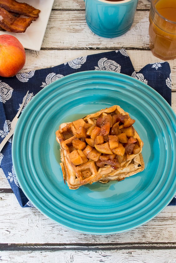 Apple Cider Waffles from The Girl In The Little Red Kitchen