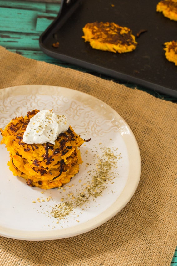 Butternut Squash Latkes from The Girl In The Little Red Kitchen