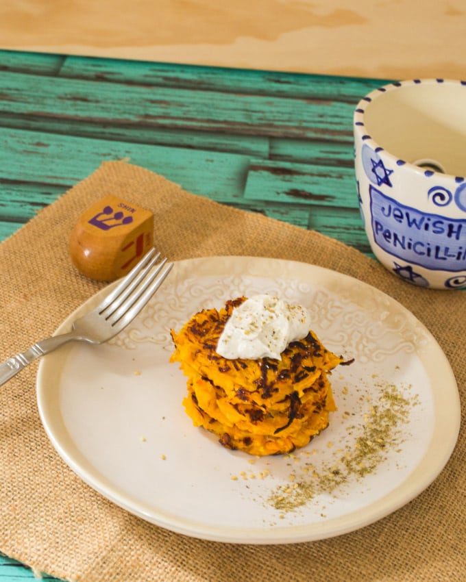 Butternut Squash Latkes | The Girl In The Little Red Kitchen