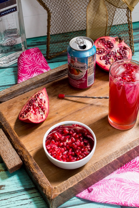 Pomegranate Gin Fizz | The Girl In The Little Red Kitchen