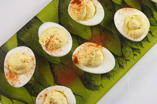 greek yogurt deviled eggs  from The Girl In the Little Red Kitchen