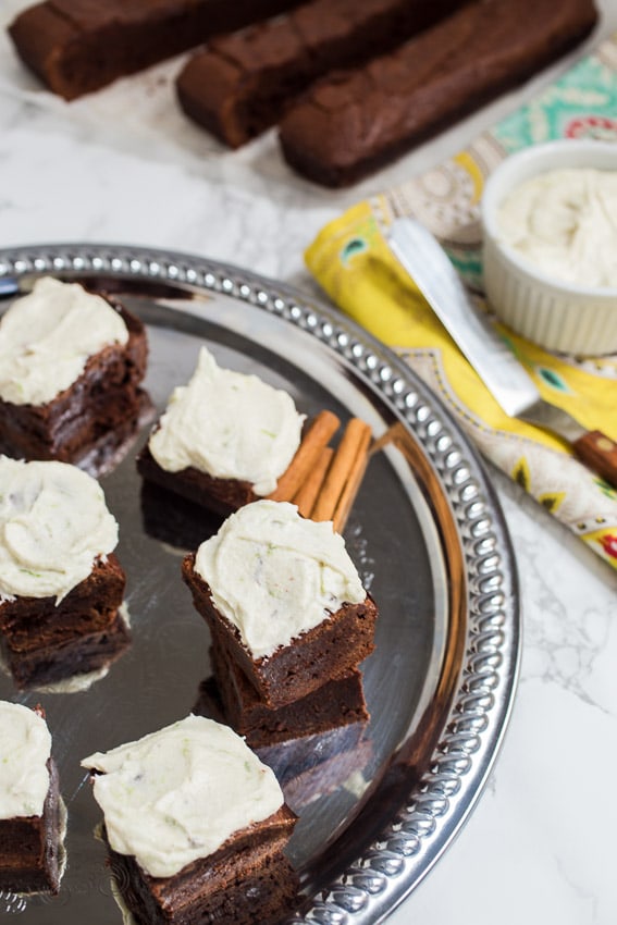 Mexican Chocolate Brownies with Tequila Lime Buttercream from The Girl In The Little Red Kitchen