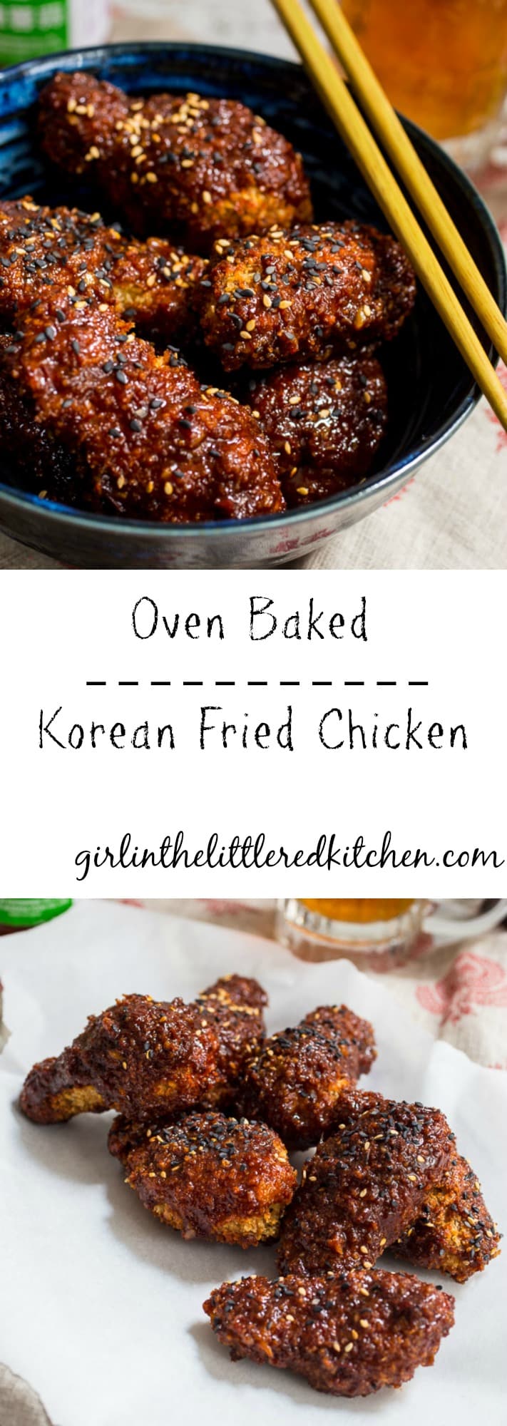 Oven Baked Korean Fried Chicken | girlinthelittleredkitchen.com