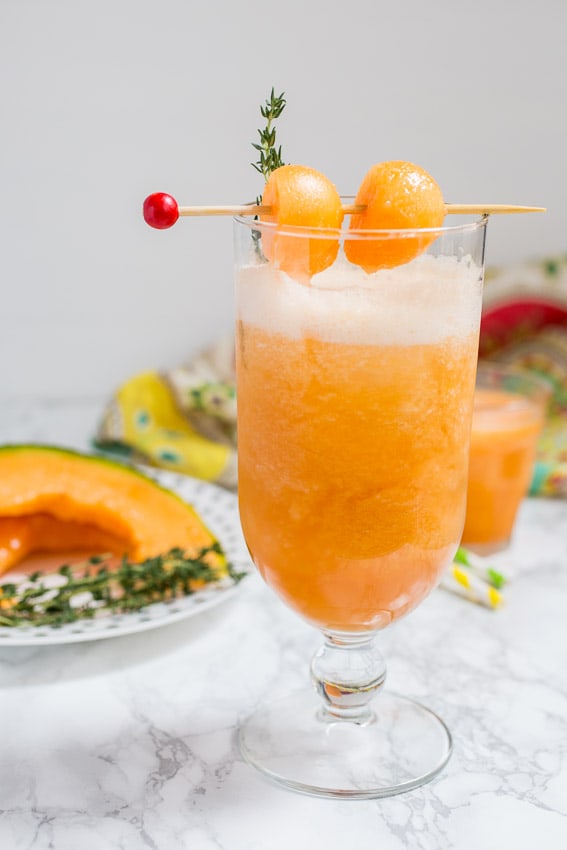 Cantaloupe Tequila Spritzer from The Girl In The Little Red Kitchen